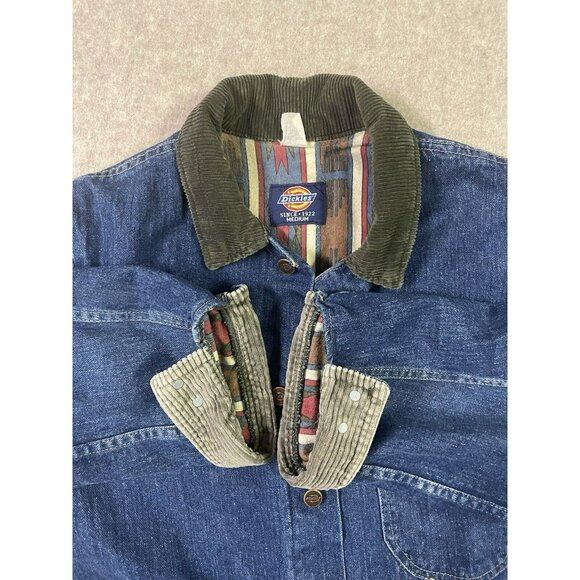 Vintage Dickies Barn Chore Coat Jacket M Aztec Blanket Lined Corduroy-Collar USA - Picture 15 of 16